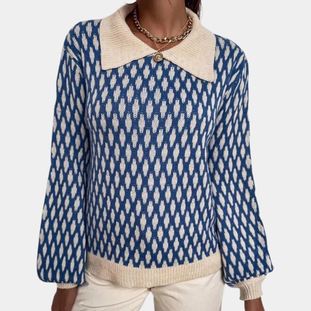 Drune | Trendiger Pullover mit Kragen Detail