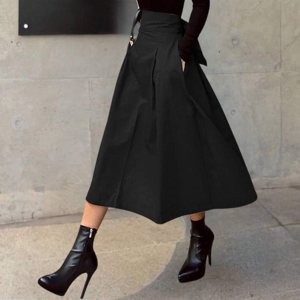 Drune | Damen Rock Mit Hoher Taille Und Schleife