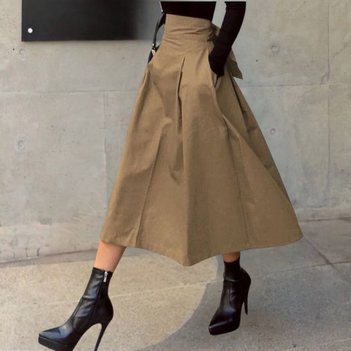 Drune | Damen Rock Mit Hoher Taille Und Schleife