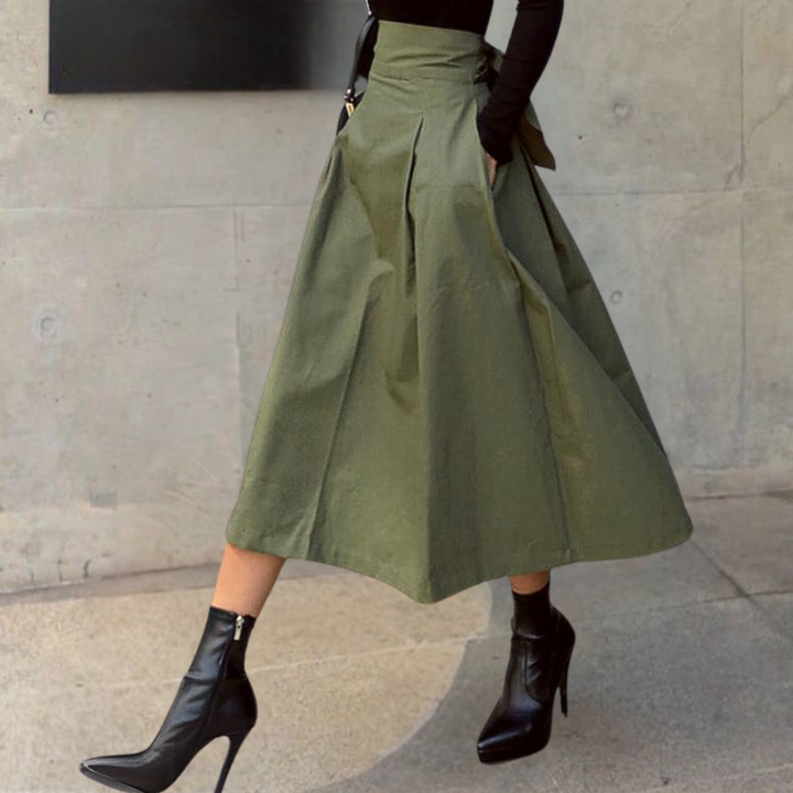 Drune | Damen Rock Mit Hoher Taille Und Schleife