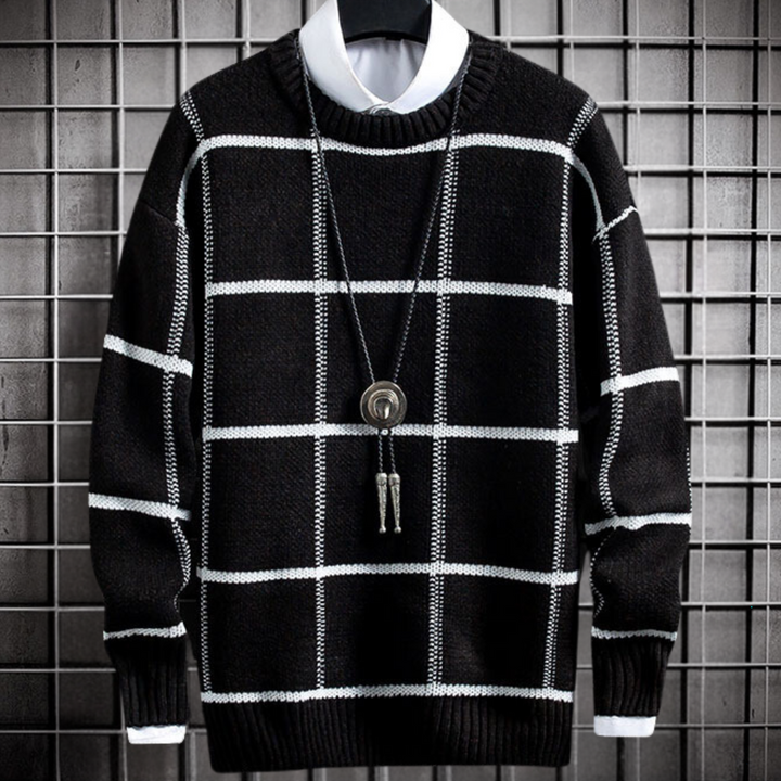 Drune | Herren Pullover mit Karomuster