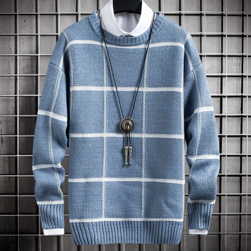 Drune | Herren Pullover mit Karomuster