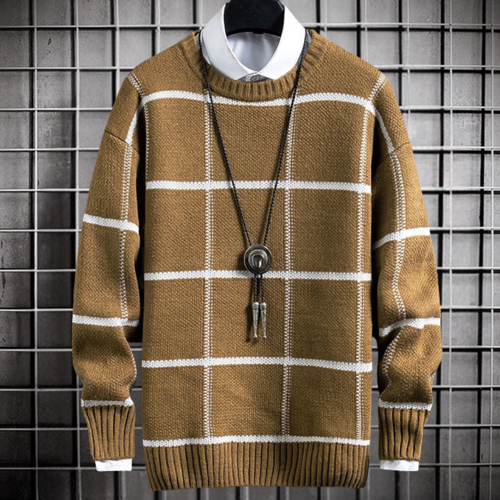 Drune | Herren Pullover mit Karomuster
