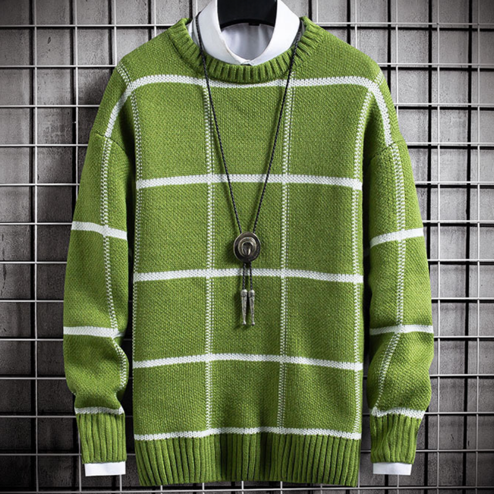 Drune | Herren Pullover mit Karomuster
