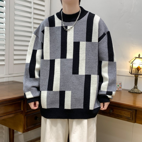 Drune | Herren Strickpullover mit Farbenblöcken
