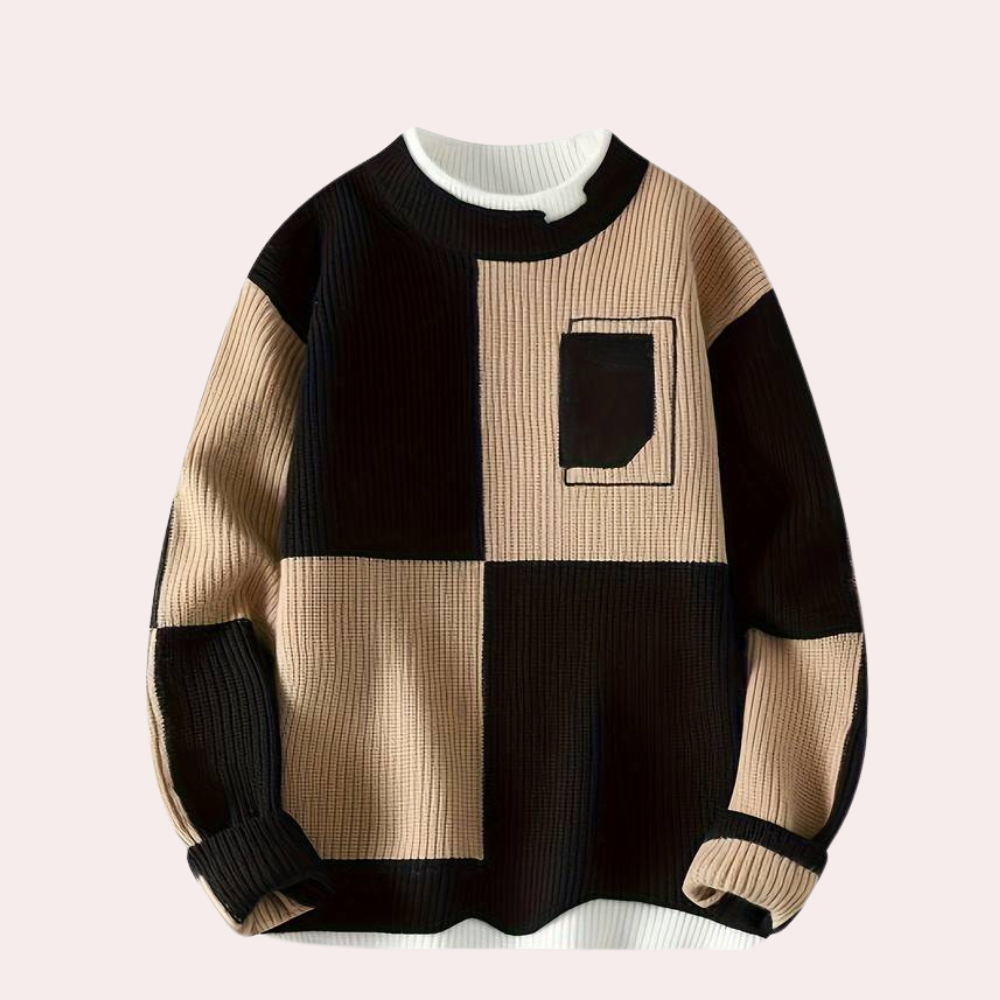 Drune | Farbblock Pullover für Herren