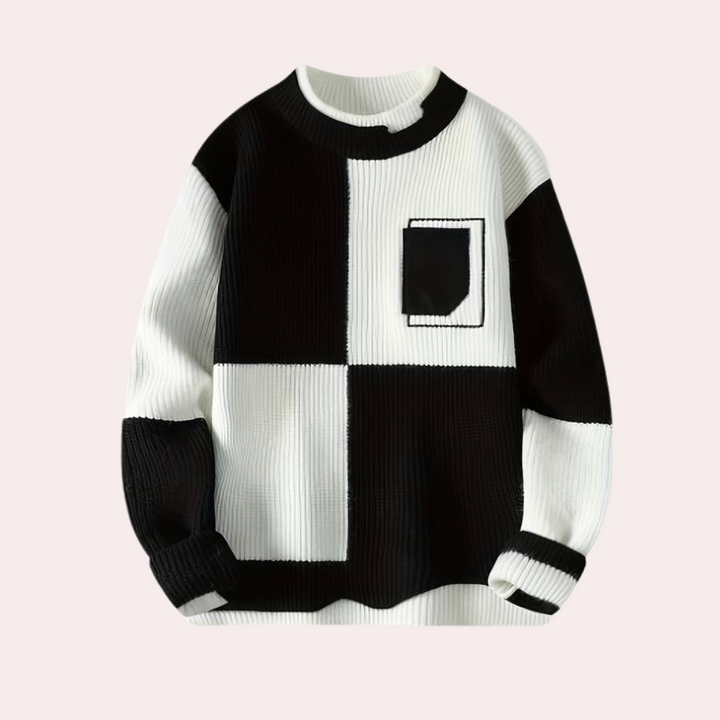 Drune | Farbblock Pullover für Herren