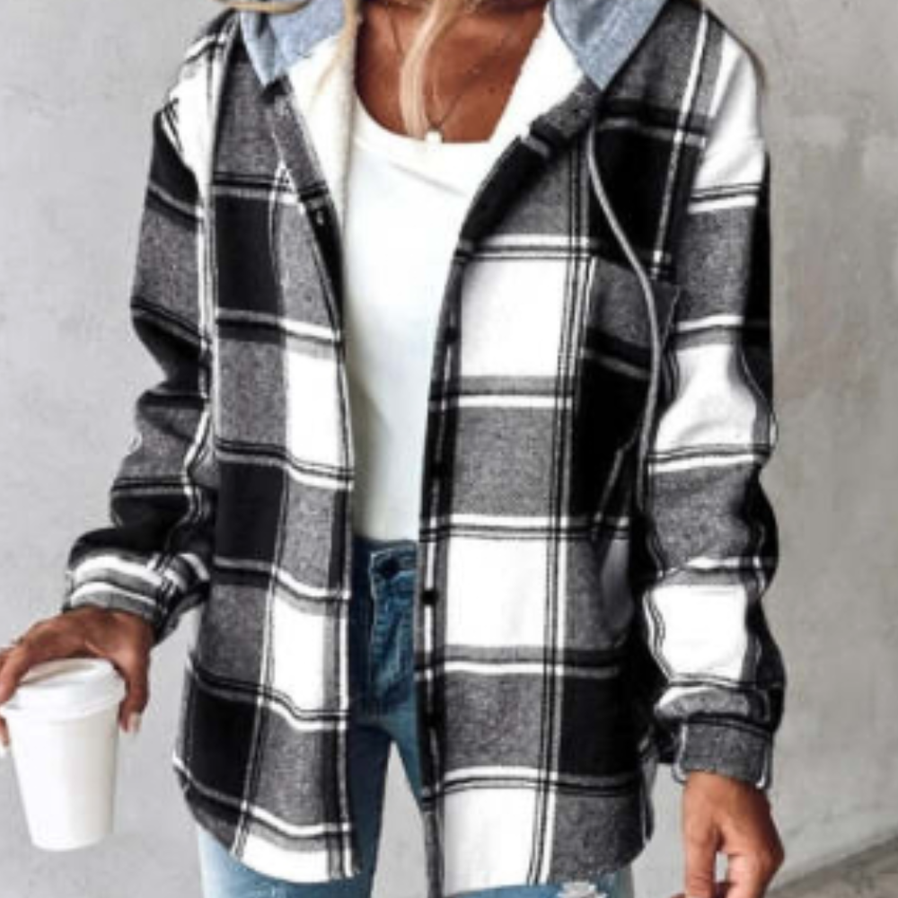Drune | Lässige Karierter Hoodie für Frauen