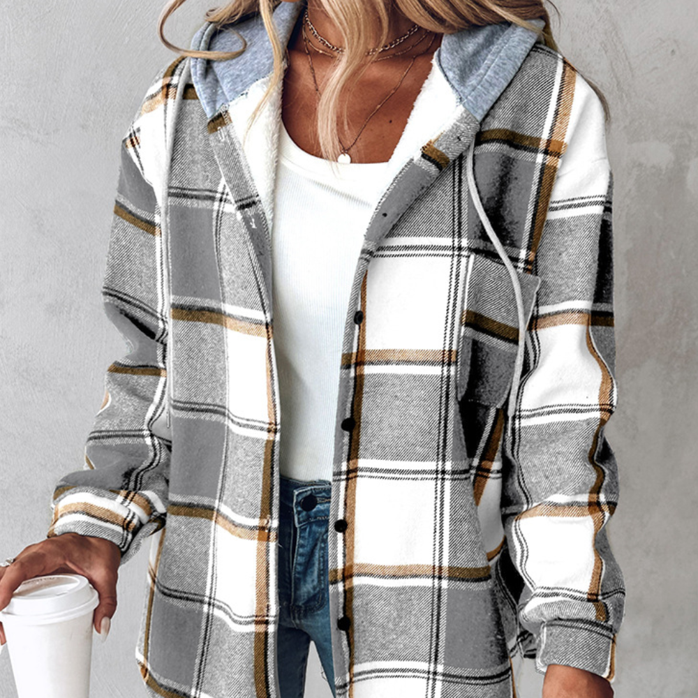 Drune | Lässige Karierter Hoodie für Frauen