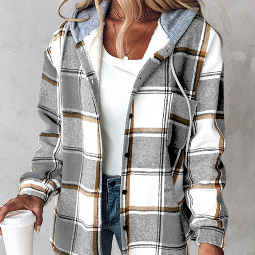 Drune | Lässige Karierter Hoodie für Frauen