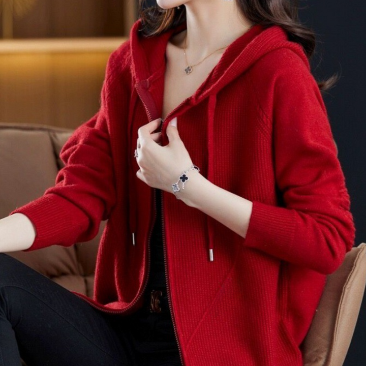 Drune | Cardigan mit Reißverschluss Aus Weichem Strick