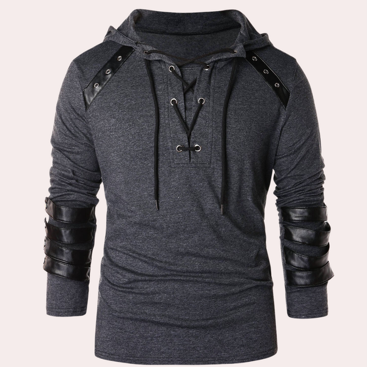Drune | Verstellbarer V-Hals Kapuzenpullover