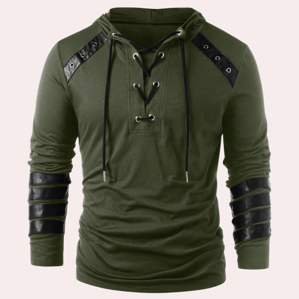 Drune | Verstellbarer V-Hals Kapuzenpullover