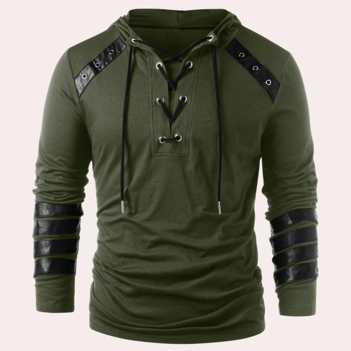 Drune | Verstellbarer V-Hals Kapuzenpullover