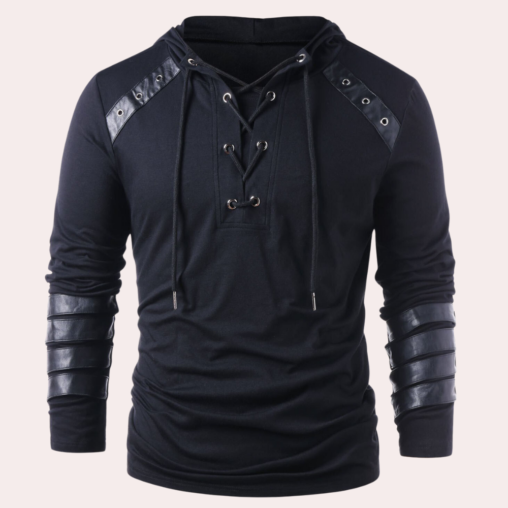 Drune | Verstellbarer V-Hals Kapuzenpullover