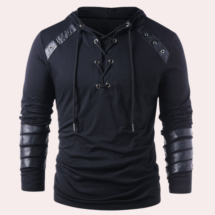 Drune | Verstellbarer V-Hals Kapuzenpullover