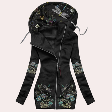 Drune | Floral Zip-Up Hoodie