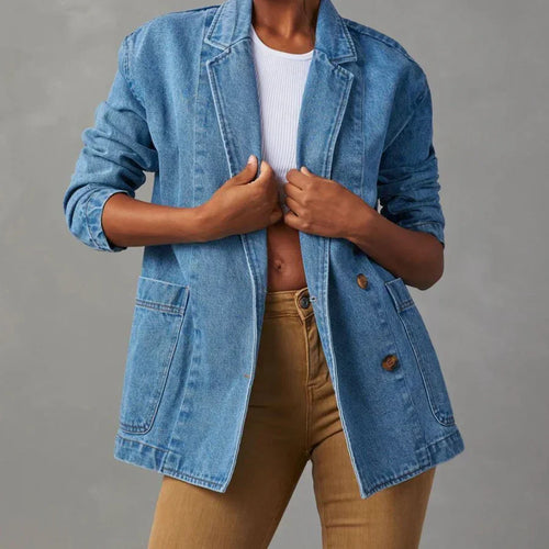 Drune | Lässige Damen-Jeansjacke mit Taschen