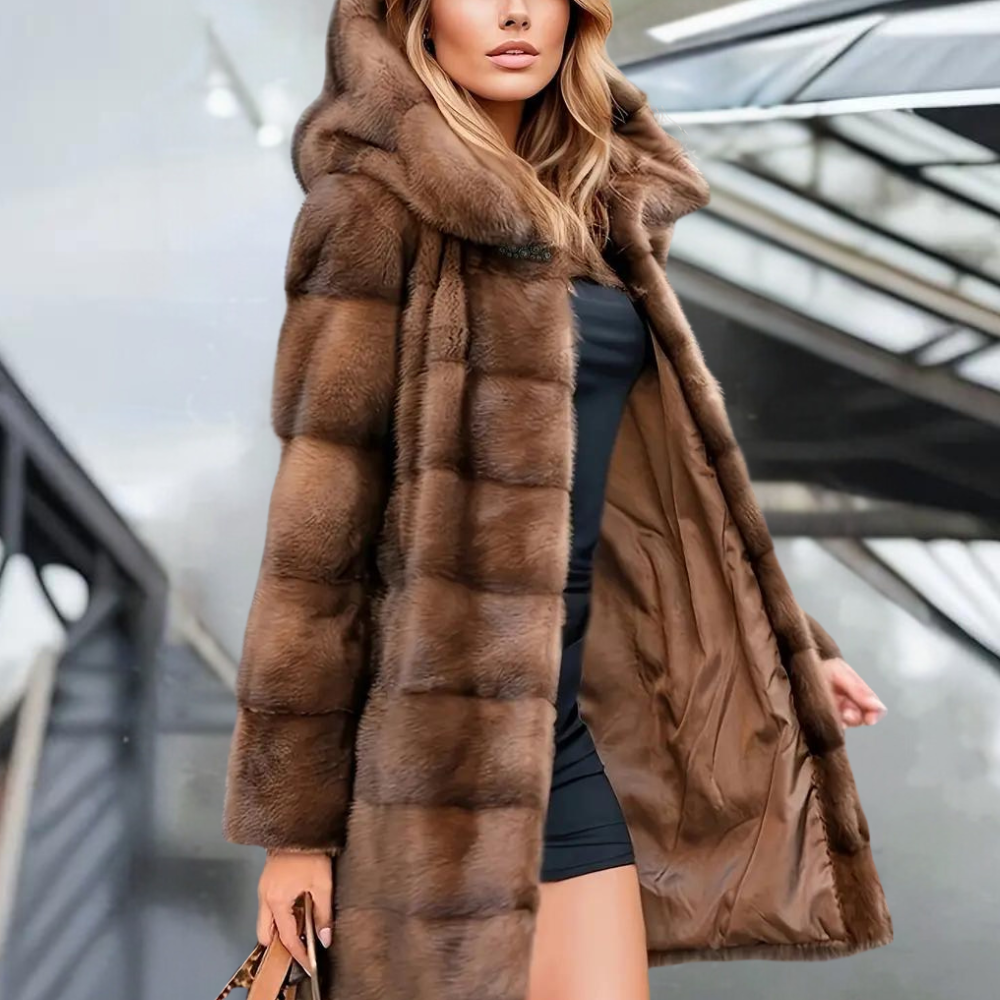 Drune | Warme und weiche Winterkapuzenjacke für Frauen