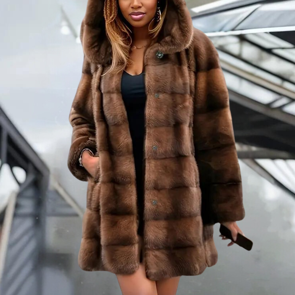 Drune | Warme und weiche Winterkapuzenjacke für Frauen
