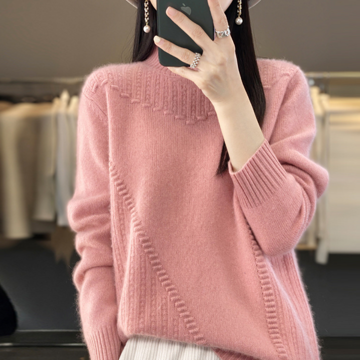 Drune | Weicher Strickpullover mit diagonaler Naht