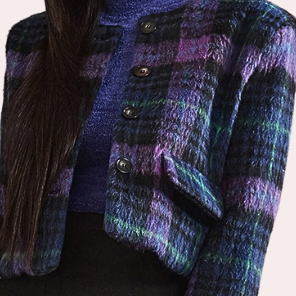 Drune | Modische kariert Herbstjacke für Frauen