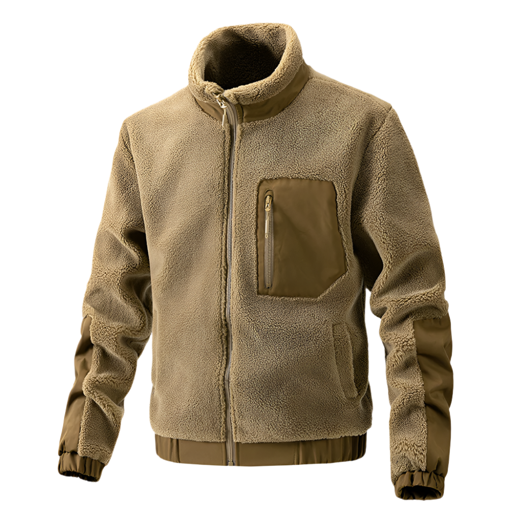 Drune | Herren Outdoor-Fleecejacke mit Reißverschluss und Verstärkten Details