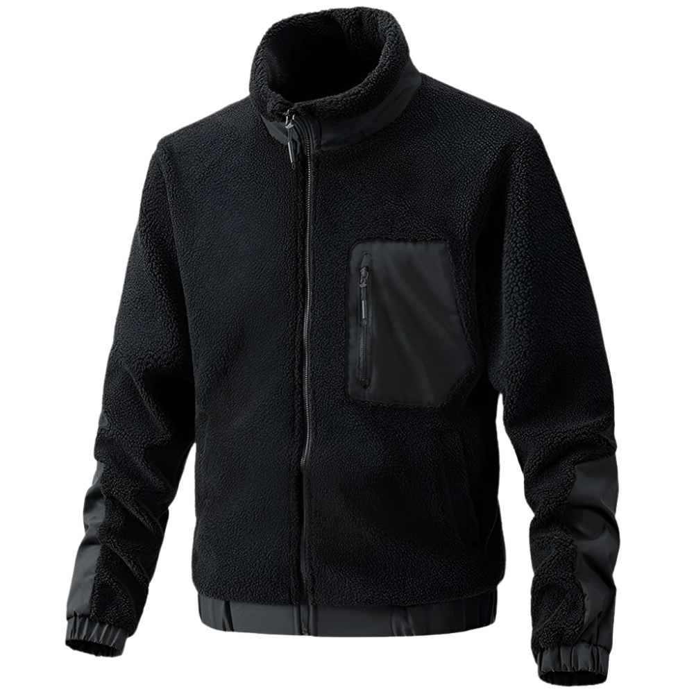Drune | Herren Outdoor-Fleecejacke mit Reißverschluss und Verstärkten Details