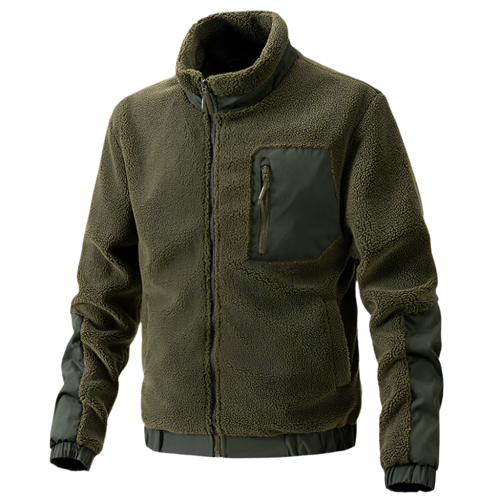 Drune | Herren Outdoor-Fleecejacke mit Reißverschluss und Verstärkten Details