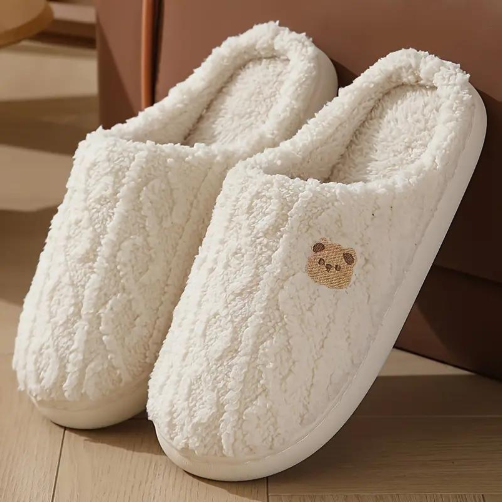 Drune | Warme Bequeme Winter Hausschuh mit Lustigem Druck