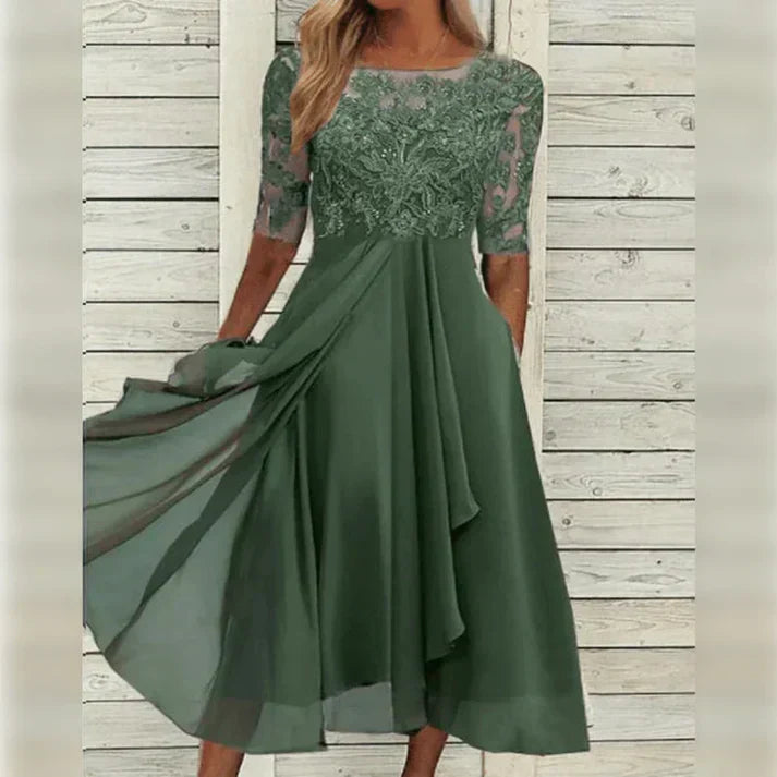 Drune | Midikleid aus Spitze und Chiffon