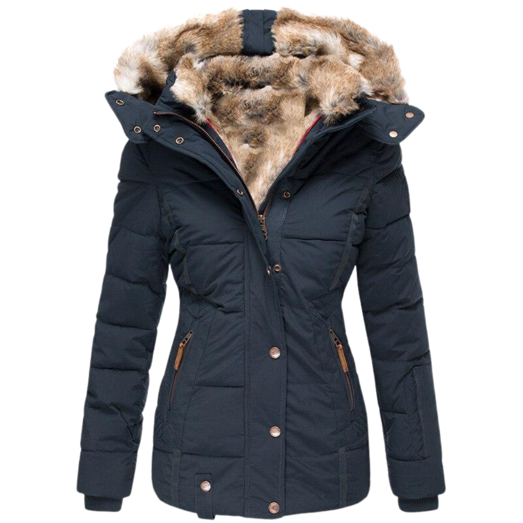 Drune | gesteppter Wintermantel für Damen mit Fellkragen