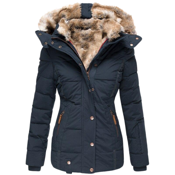Drune | gesteppter Wintermantel für Damen mit Fellkragen