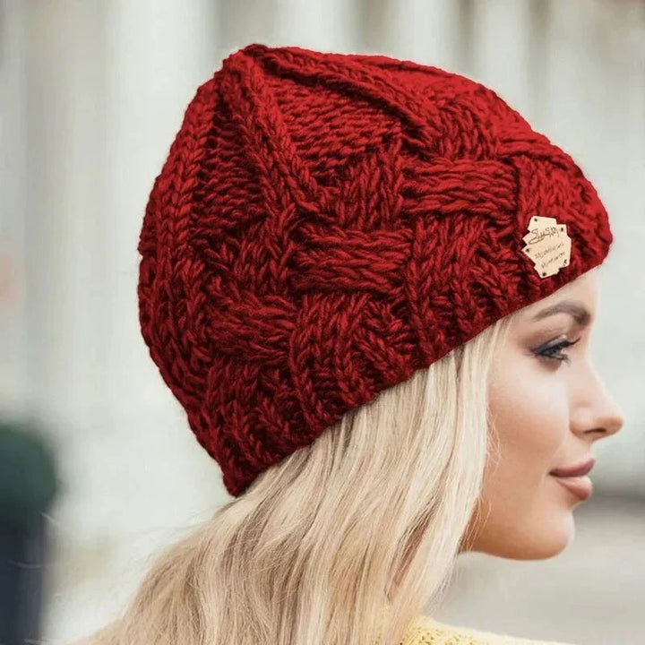 Damen Weiche Strickmütze mit Zopfmuster | Drune