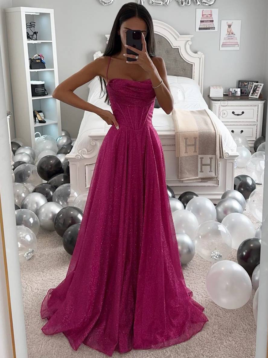 Drune | Lange Kleid Bräunung mit Feinern Trägern Ärmellos Damen Elegant Abend Zeremonie