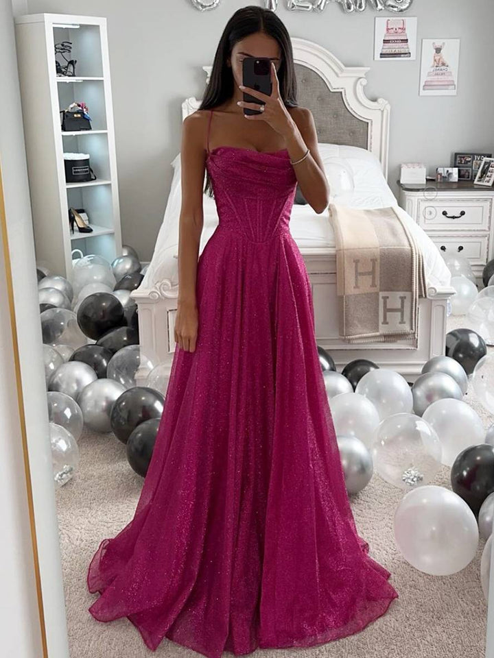 Drune | Lange Kleid Bräunung mit Feinern Trägern Ärmellos Damen Elegant Abend Zeremonie