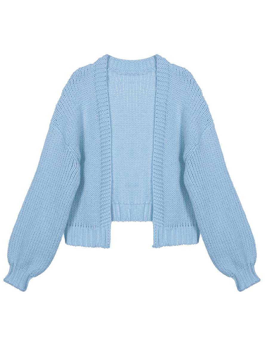 Drune | Cardigan aus Grobstrick Einfarbig mit Abfallenden Schultern Langarm Damen Elegant Lässig Weit Oversized Blouson