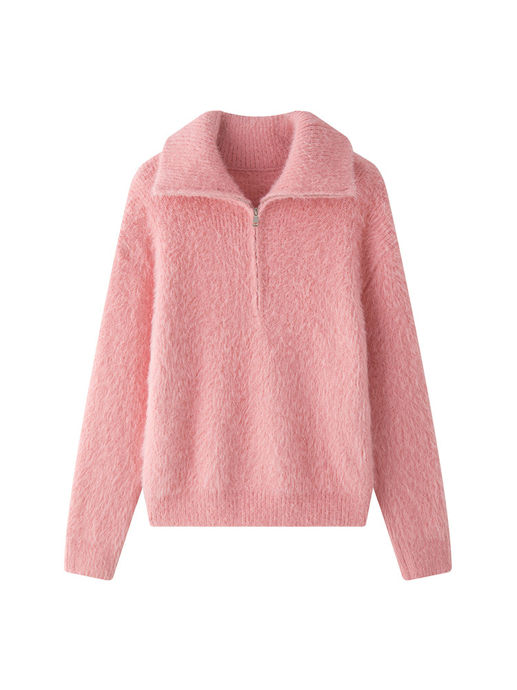 Drune | Flauschiger Pullover mit Reißverschluss