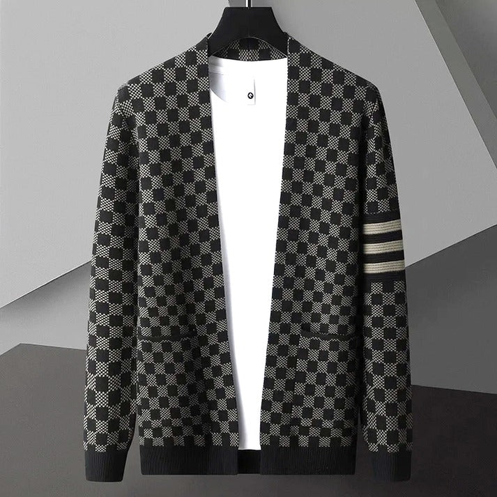 Drune | Gemusteter Cardigan Strick Elegant, Stilvoll