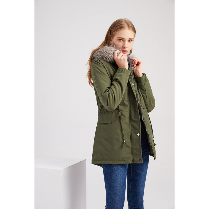 Drune | Damen Klassische Kapuzenparkajacke Winterjacke