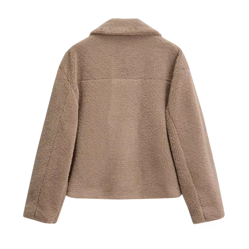 Drune | Short women's jacket with teddy fleece
