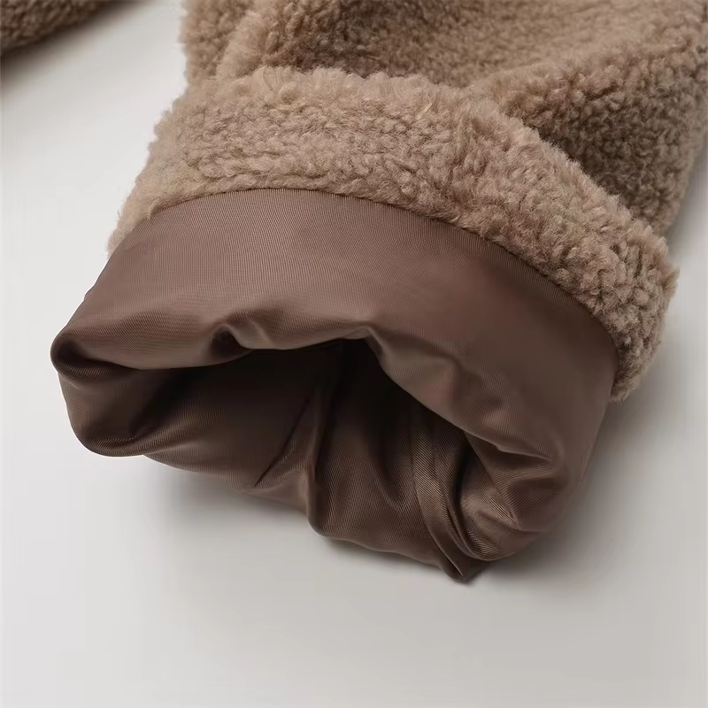 Drune | Kurze Damenjacke mit Teddyfell