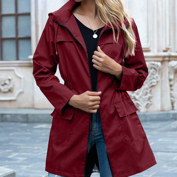 Drune | Wasserfeste Lange Regenjacke für Damen