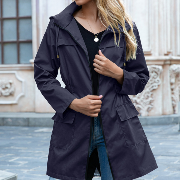 Drune | Wasserfeste Lange Regenjacke für Damen