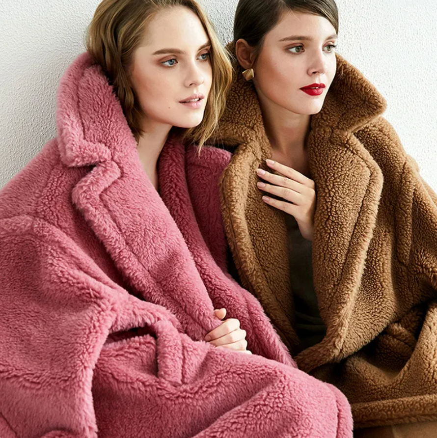 Drune | Lange Herbstjacke aus Plüsch