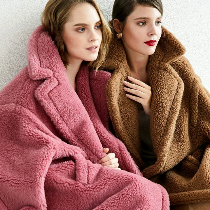 Drune | Lange Herbstjacke aus Plüsch