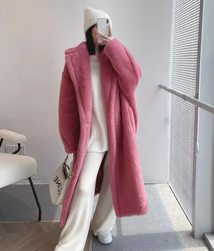 Drune | Lange Herbstjacke aus Plüsch