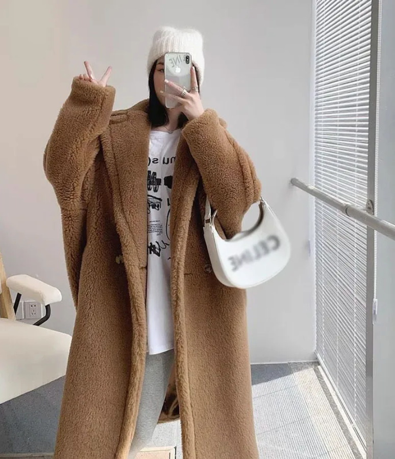 Drune | Lange Herbstjacke aus Plüsch