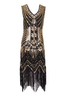 Drune | Gatsby Kleid Große Größe Silber