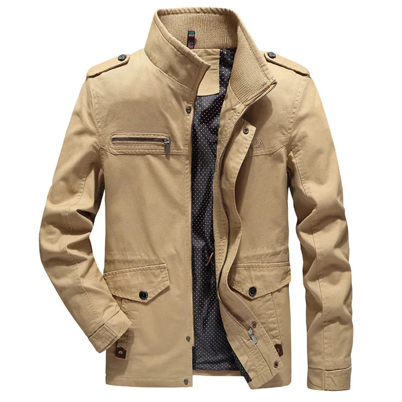 Drune | Jacke Reißverschluss Stehkragen Herbstjacke